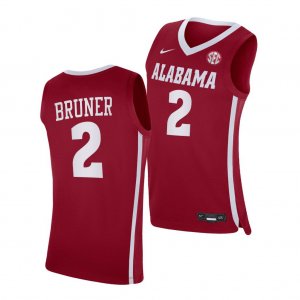 Men's Alabama Crimson Tide #2 Jordan Bruner Crimson 2021 NCAA Replica College Basketball Jersey 2403QYRK4